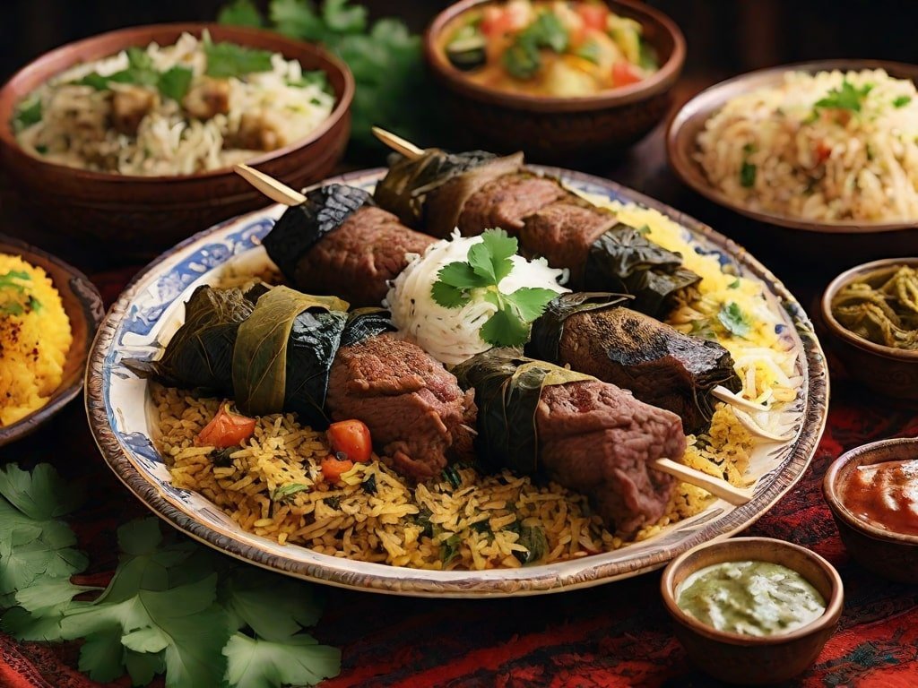 Iraq cuisine,Kebabs with Iraqi biryani